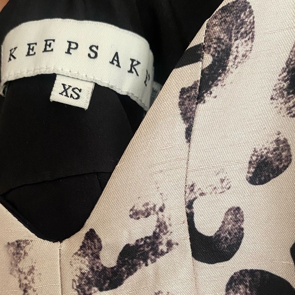 Keepsake Leopard Print Romper Flared Mini Dress Spaghetti Strap Animal Print XS - Picture 4 of 9